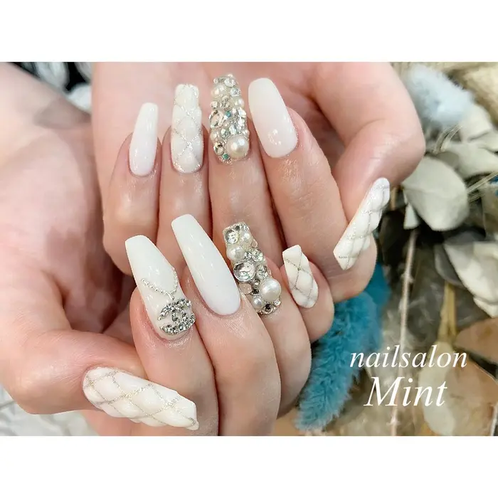 キルティングネイル持ち込みデザイン大歓迎です ネイルサロンmint所属 ネイルサロン Mintのネイルデザイン ミニモ