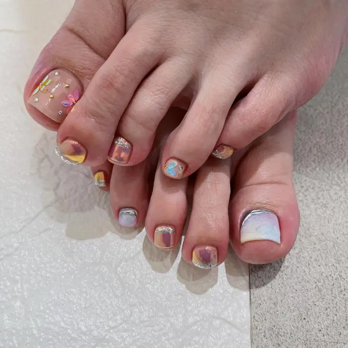 お花 ミラー レイネイル各務原店所属 北畑 桃花のネイルデザイン ミニモ