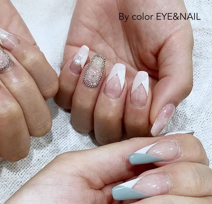 お揃いにしてくれました カラーが違うと雰囲気も全然違いますね 明石市太寺大 By Color Eye Nail所属 Yu Kaのネイル デザイン ミニモ