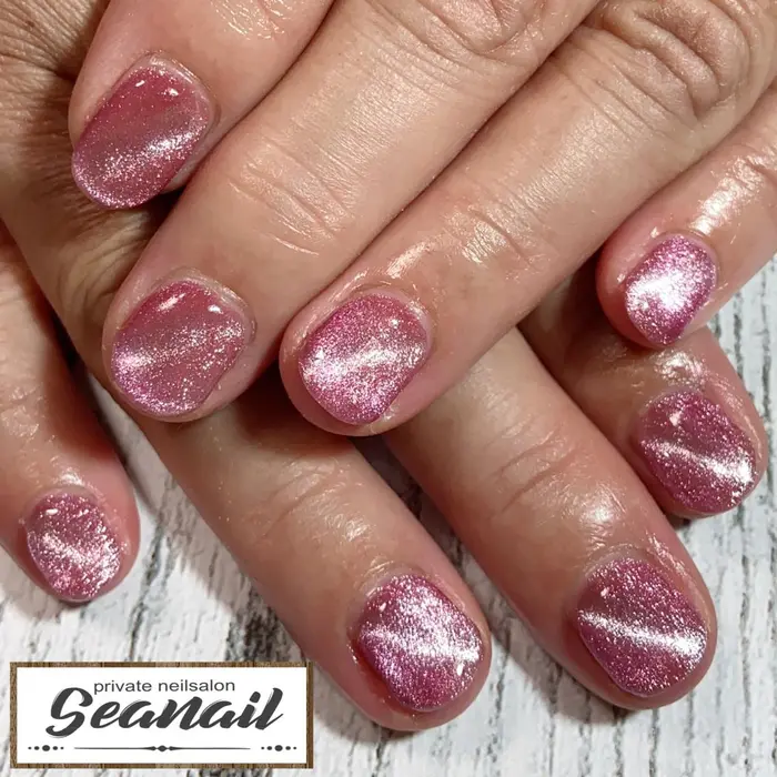 お客様ネイル ご来店誠にありがとうございました ジェルラメワンカラー 4500 Seanail所属 小尾 栞のネイル デザイン ミニモ