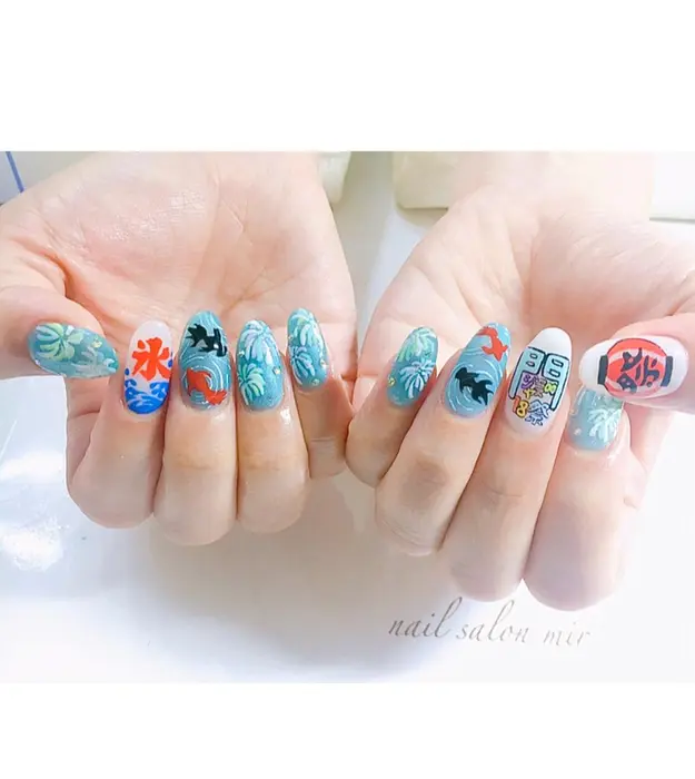 オフ込み 持ち込みデザインやり放題9980円 初回7980円 痛ネイル アートネイル Nailsalonmir所属 ネイルサロン ミールのネイルデザイン ミニモ