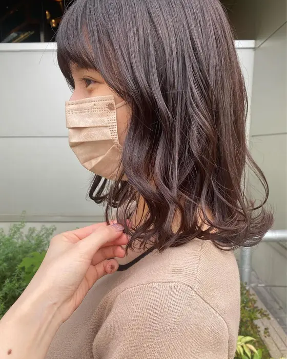 ロブヘア×ラベンダーカラー