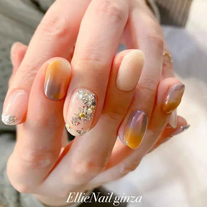 Freeアート60min フィルイン パラジェル やり放題アート レオパードネイル Ellie Nail 銀座店所属 エリー ネイルの ネイルデザイン ミニモ