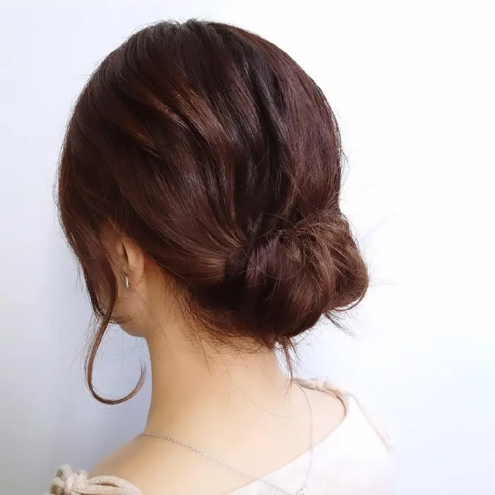 アップスタイルのヘアアレンジ ロングで毛量 多い方のアップが苦手でしたが 自分も多いくせに Coketh所属 かわい ゆうな オージュア 縮毛矯正のヘアカタログ ミニモ