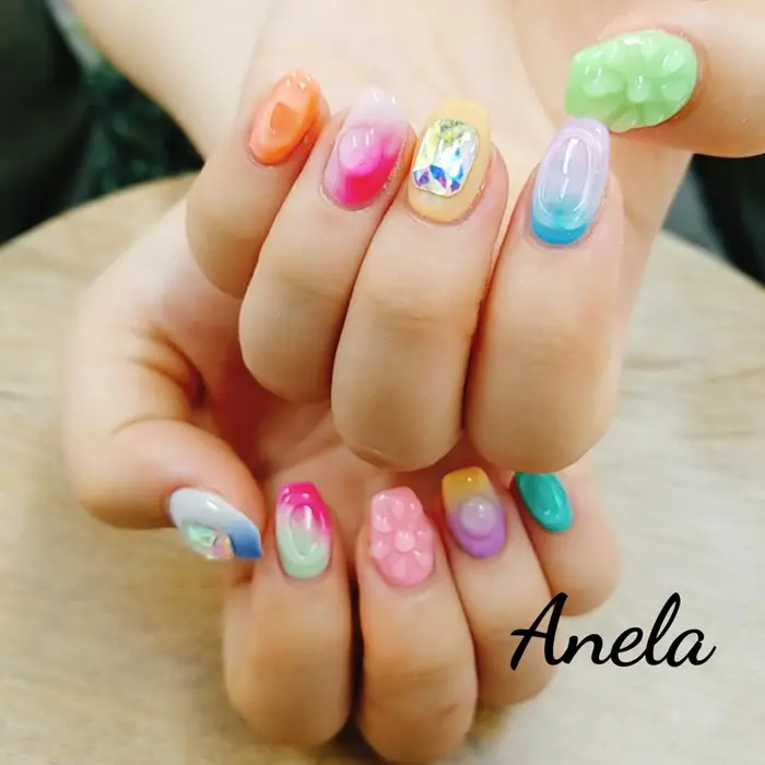 ネイル 立川ネイル 立川アネラ Anela スカルプ 立川スカルプ ジェルスカルプ 立川南口徒歩5 立川ネイルエステサロンanela所属 河野ちえ 雑誌掲載サロン のネイルデザイン ミニモ