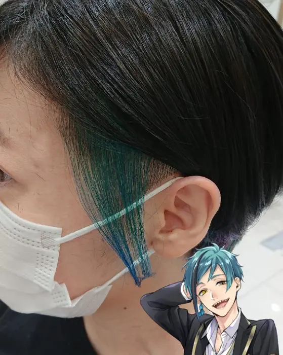 イヤリングカラー フロイド リーチ ターコイズブルー Ash立川店所属 荒川 雄太のヘアカタログ ミニモ