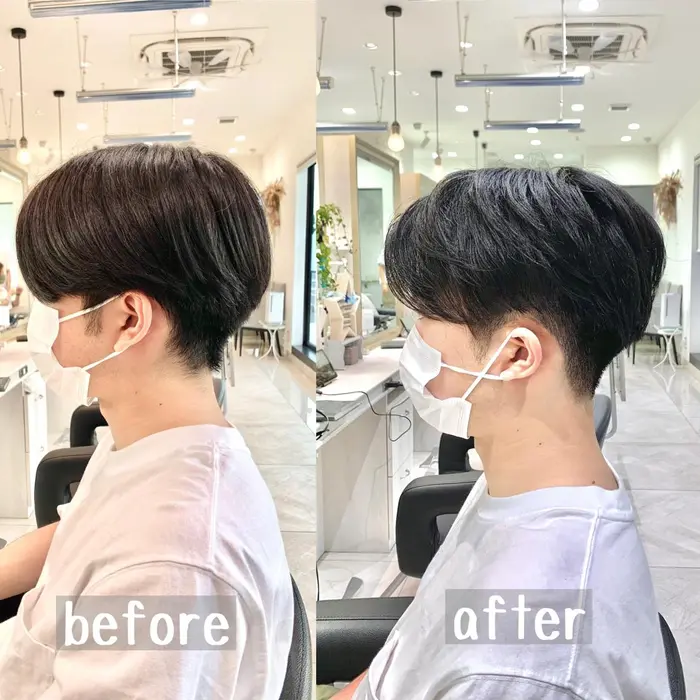 センターパートマッシュ サイドと襟足を刈り上げて 長さを整えて前下がりになるように切りました Ash 上尾春日店所属 棟渡 大規のヘアカタログ ミニモ