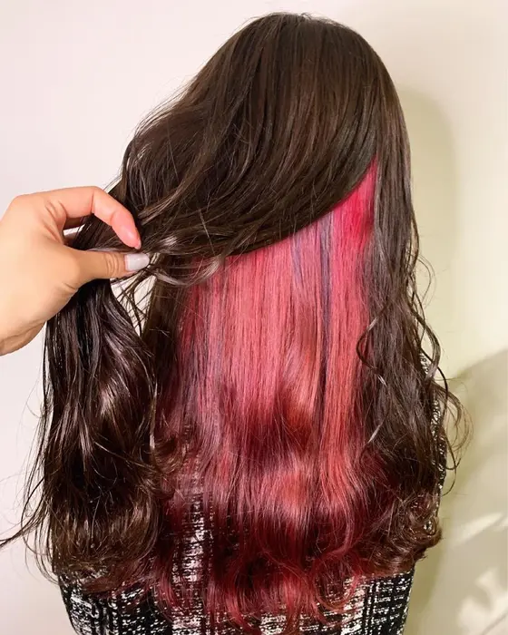 インナーカラー ピンクとパープルのユニコーン Saraju所属 Saraju西宮北口 山本寛絵のヘアカタログ ミニモ