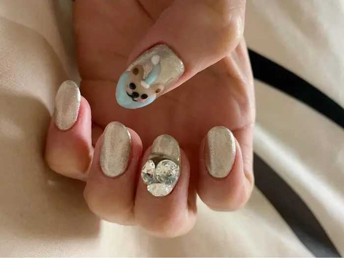 3 7 月 マイネイル 長出し アート パーツ ビーナスネイルサロン所属 Venus Nail オウのネイルデザイン ミニモ