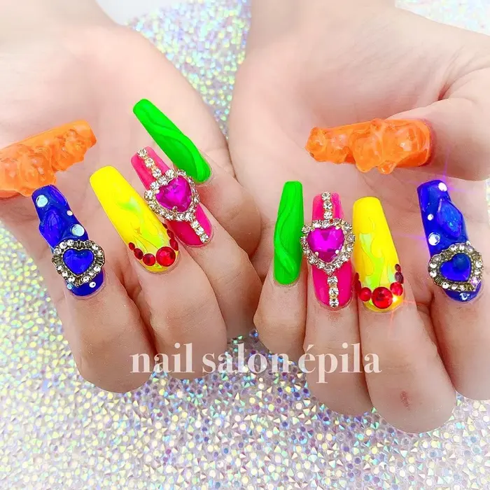 Nail Gel Rubycell Gelnail 持ち込みデザイン ロングネイル ア Nail Salon Epila所属 Epila キラキラネイル専門店のネイルデザイン ミニモ