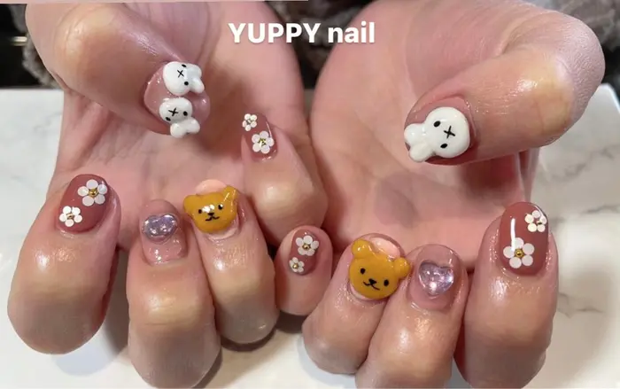 いつもご来店ありがとうございます ミッフィーちゃんネイル 事前に3dパーツのご予約いただき Nail Salon Yuppy所属 Nailsalon Yuppyのネイルデザイン ミニモ