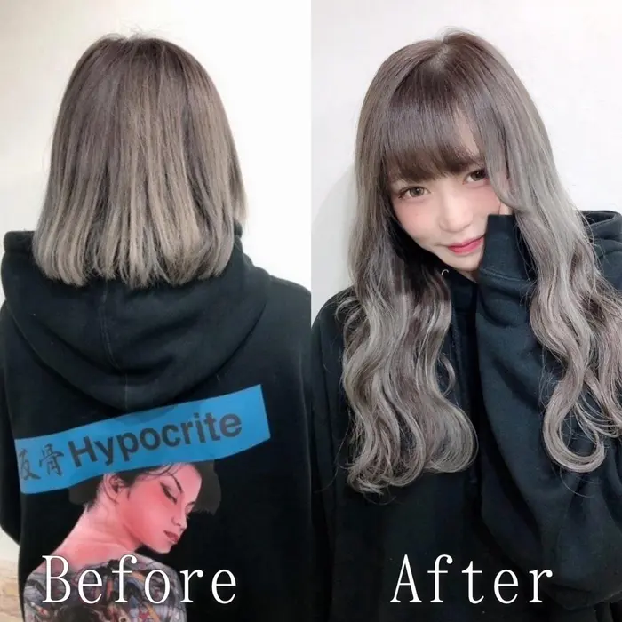 ナチュラルなグレージュで綺麗に仕上げました冬色にオススメなカラーです シールエクステ エクステ あるじゃんすー岡山店所属 あるじゃんすー 岡山店のヘアカタログ ミニモ