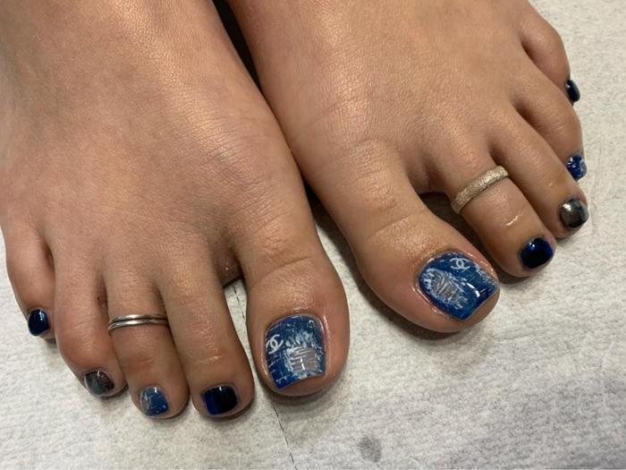 デニムネイル 可愛い Irohanail所属 Iroha Nailのネイルデザイン ミニモ