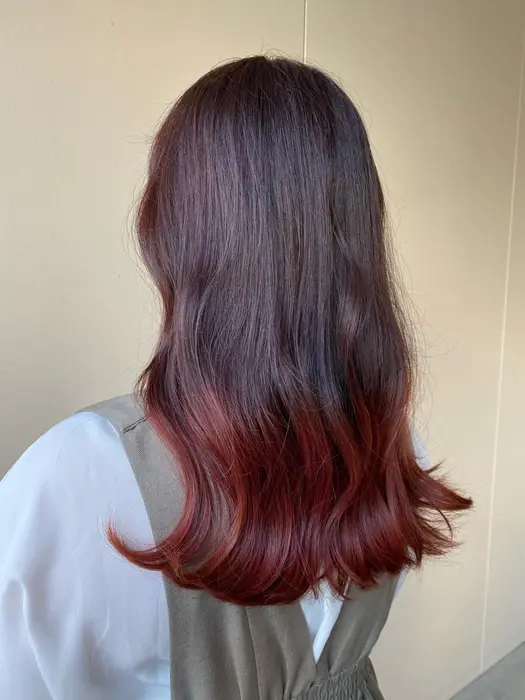 裾カラー ピンクブラウン チェリーピンク Cache Rita Hair所属 カシェリタ マコトのヘアカタログ ミニモ