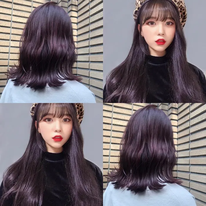 韓国オルチャン風 トワイライトパープル ミディアム Fosta所属 女性専用サロン シオンチナツのヘアカタログ ミニモ