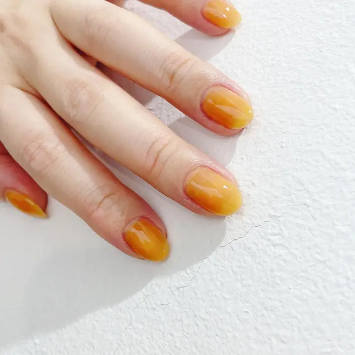 クリアオレンジ Nail Salon ｎｅｃｏｒｉ 所属 Nakazawa Mayuのネイルデザイン ミニモ