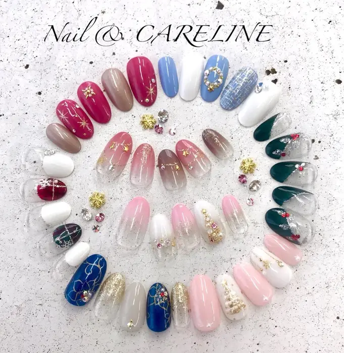 X Masネイルサンプルです ᴗ ケアライン 熊谷所属 ケアライン 熊谷 Careline のネイル デザイン ミニモ