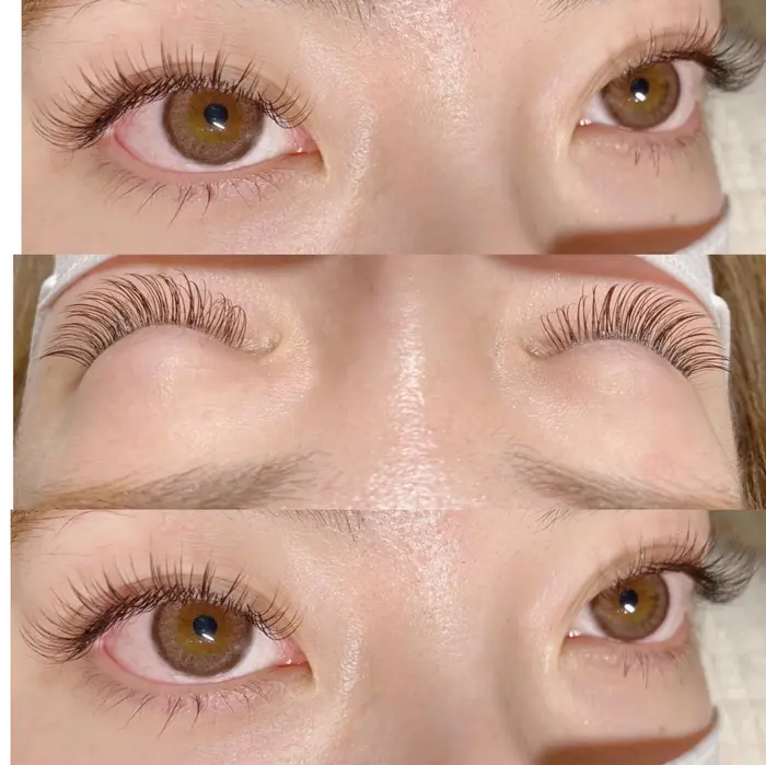ブラウンフラットラッシュ付け放題 180本のお仕上がりです Rim Eyelash Salon所属 リム アイラッシュサロンのマツエクデザイン ミニモ