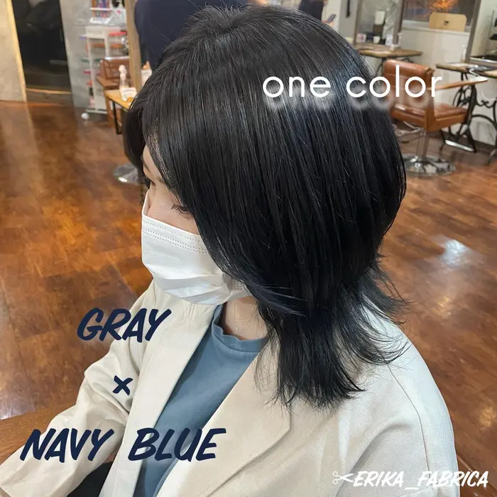 ネイビー ブルー 寒色系 トーンダウン 札幌大通 札幌カラーモデル カラーモデル N Fabrica所属 韓国カラー Erikaのヘアカタログ ミニモ