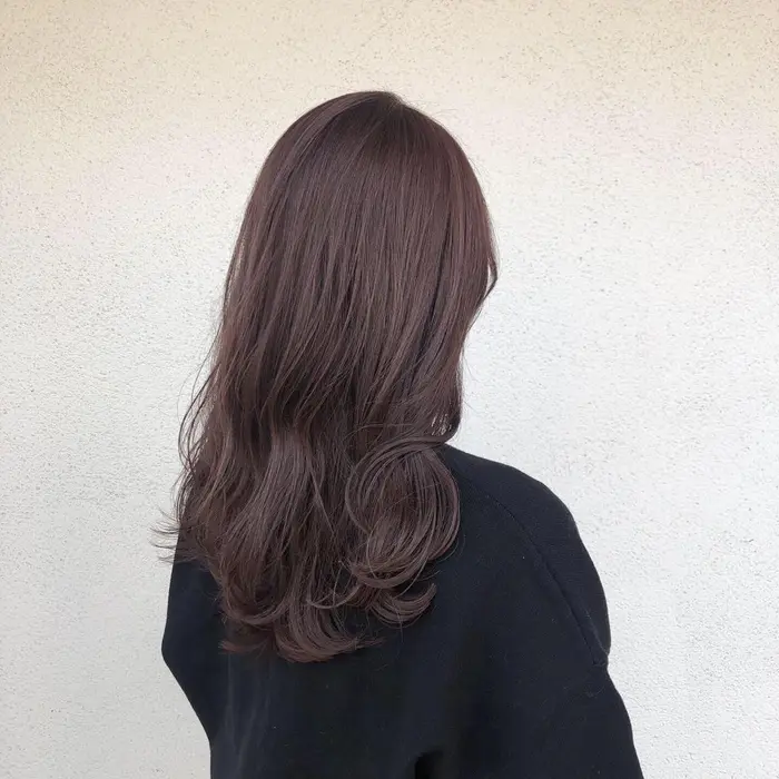 ラベンダーピンク 秋カラー Chainon梅田店所属 韓国ヘア Azuのヘアカタログ ミニモ
