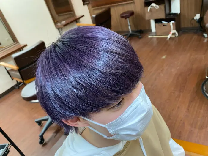 ブリーチ1回から可能 ブルーバイオレット 青みが強い紫 クールな印象で他の紫系統と差をつけま Next所属 必ずカッコよくなる 大也のヘアカタログ ミニモ