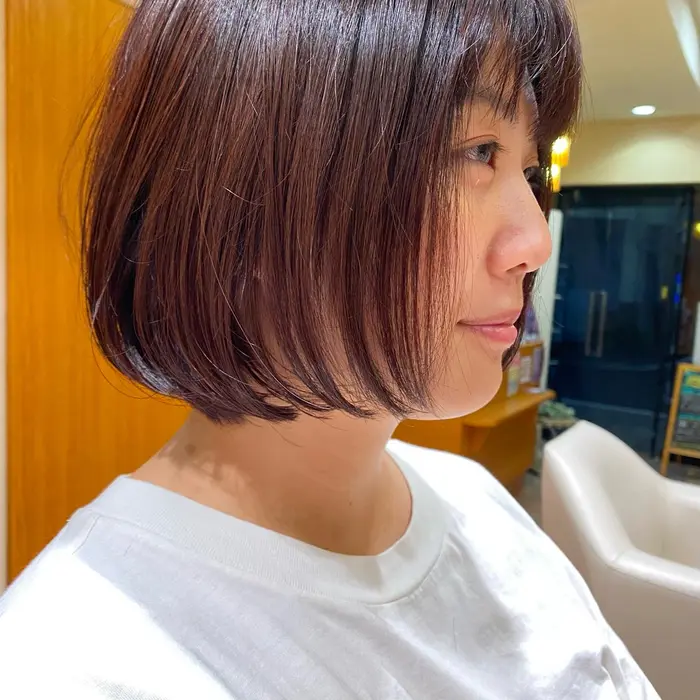ボブに飽きたけどショートは怖いので 気持ち前上がりのショートボブに Hair And Make Neu所属 Matsumoto のヘアカタログ ミニモ