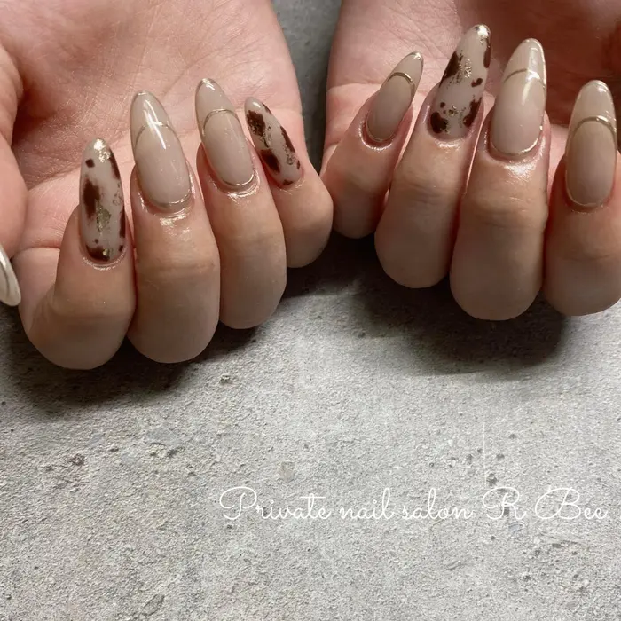 Nail Nailart 大阪ネイルサロン 豊中ネイルサロン トレンドネイル ニュアンスネイル 冬 Private Nail Salon R Bee 所属 R Bee Reinaのネイルデザイン ミニモ