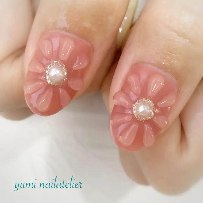 卒業式ネイル ぷっくりフラワー フラワーネイル 春ネイル 北浦和 ユミ ネイルアトリエ所属 ネイリスト Yumiのネイル デザイン ミニモ
