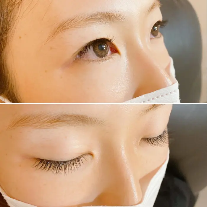 Bカールで中央長めのデザインです W Hair Spa所属 W Eyelash のマツエクデザイン ミニモ