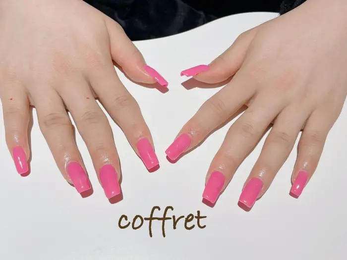 スカルプワンカラーモデルのお客様 Theピンク春らしい甘いピンクになりました 長時間ありがとう ブレスコフレあべの店所属 小山 穂波のネイルデザイン ミニモ