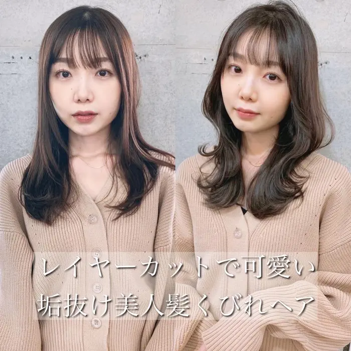 レイヤーカットをすれば軟毛の方もふわふわ仕上がり 韓国で流行りのシースルーぱっつん前髪が最近のトレ Riko所属 韓国ヘア 立野克弥のヘアカタログ ミニモ