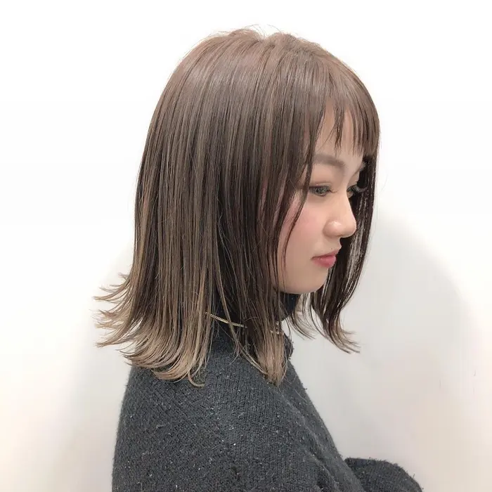 切りっぱなしスタイル かっこよく 少しクールに 前髪はオン眉にきることで 可愛ら Gien Umeda所属 西村 ブルーナちえみのヘアカタログ ミニモ