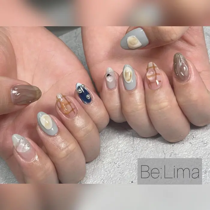ジェルネイル ネイルデザイン ネイルアート ネイル 滋賀ネイル 滋賀県ネイルサロン 滋賀県ネイ Be Lima所属 Nail Salon Be Limaのネイルデザイン ミニモ