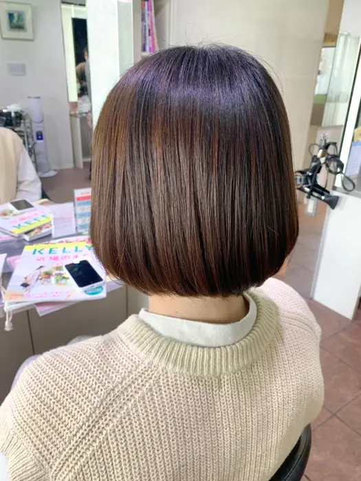 ぱつっとボブ ご自宅でも再現しやすく扱いやすいスタイルです お顔に合わせて1番可愛くなる長さ マリエプラス金山店所属 上杉 あゆみのヘア カタログ ミニモ