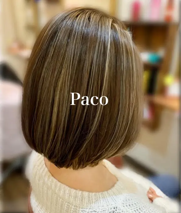 クールな外国人風カラー 内巻きスッキリボブに 細めのしっかりハイライトをオン Hair S Factory Paco所属 撮影モデル募集 さりーの ヘアカタログ ミニモ