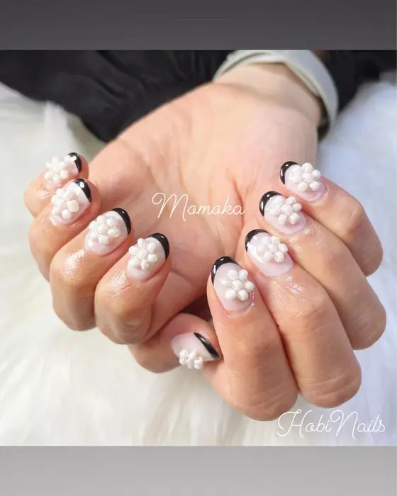 お花ビーズネイル ネイル Hobinails所属 Hobi Nailsのネイルデザイン ミニモ