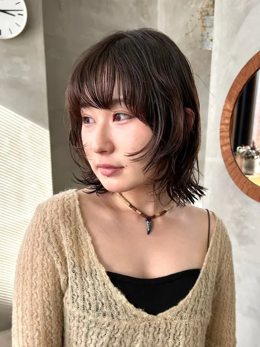 レイヤーボブにニュアンスパーマ