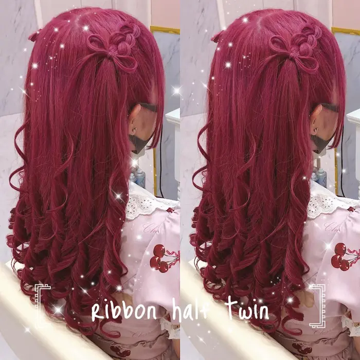 髪の毛リボンハーフツイン 髪の毛リボン 500 2 ヘアセットaries渋谷駅西口店所属 Aries渋谷西口 Ayumiのヘアカタログ ミニモ