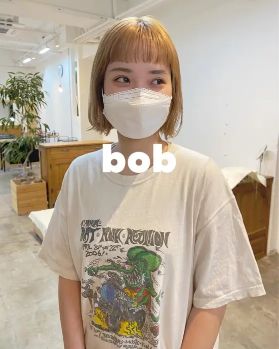 切りっぱなしボブ 前髪もワイドで可愛いです Craft Hair Design所属 酒井 梨花のヘアカタログ ミニモ