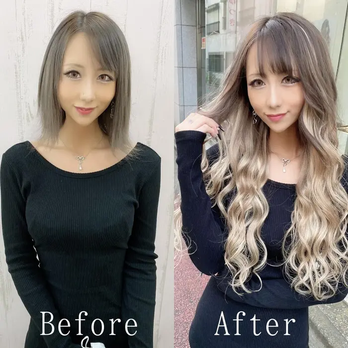 色落ちも考慮して 明るめにグラデーション風仕上げホワイトベージュ大人気です Ar公式アプリか あるじゃんすー町田店所属 エクステ カラー専門 あるじゃんすー町田店のヘアカタログ ミニモ