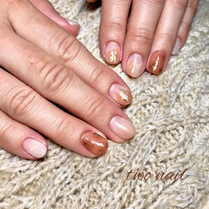 Terracotta 塗りかけネイル ネイルサロン 自宅サロン 和歌山市 Wakay Two Nail所属 Two Nailのネイル デザイン ミニモ