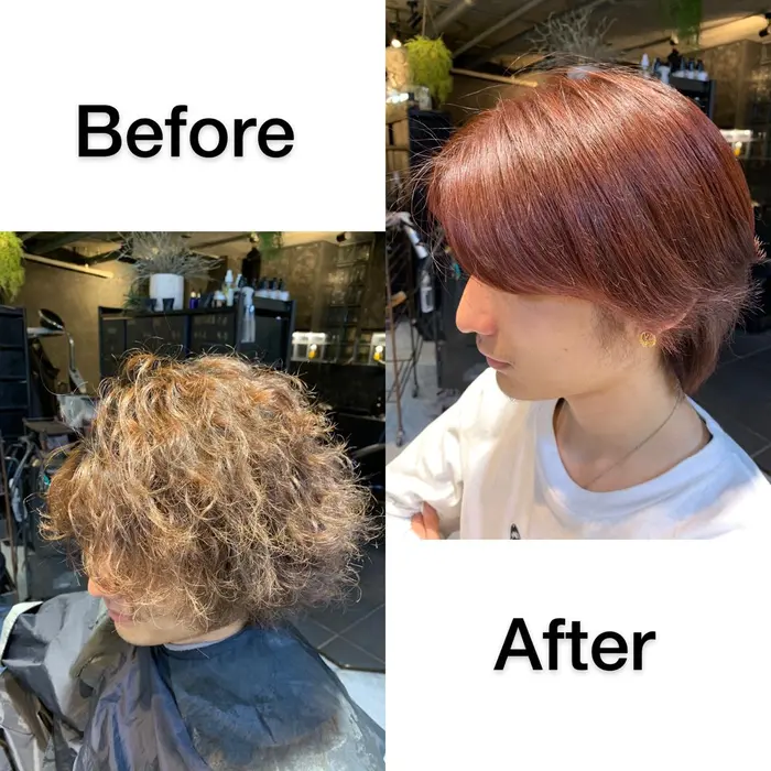 縮毛矯正とカラーを同時施術 メンズもできますよ Relian青山所属 中村 優のヘアカタログ ミニモ