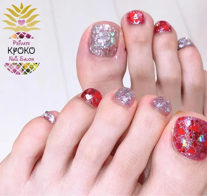 ホロ 赤ハートホロ 追加料金550円 Private Kyoko Nail Salon所属 N Kyokoのネイル デザイン ミニモ ホロ 赤ハートホロ 追加料金550円 Private Kyoko Nail Salon所属 N Kyokoのネイル デザイン ミニモ