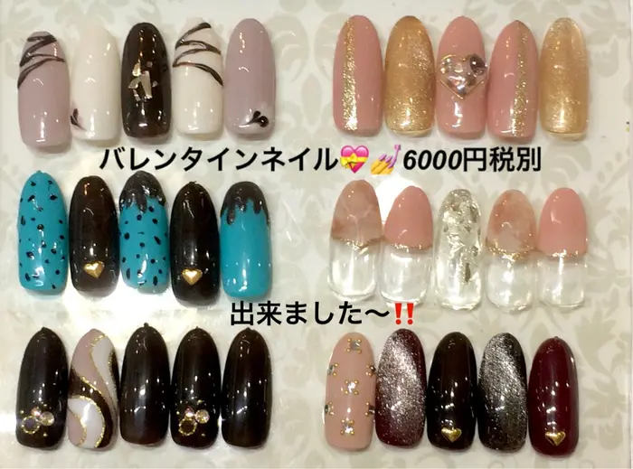 バレンタインネイル6000円税別 オフ代別途1000円税別 ティーエヌ本厚木所属 ティーエヌ 本厚木のネイル デザイン ミニモ