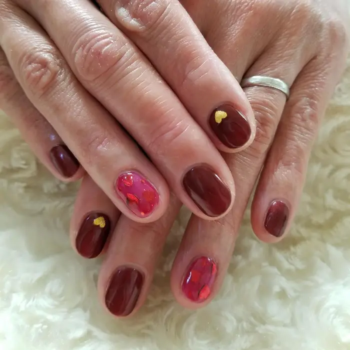 シェラックネイル バレンタインネイル Nail Salon Rimu所属 Nail Salon Rのネイルデザイン ミニモ