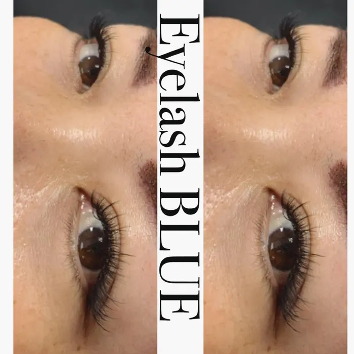 海外セレブで話題沸騰 キムケースタイル あえて束感を出した長いエクステを間に 入れるこ Eyelash Blue アイラッシュブルー所属 Eyelash Blueのマツエクデザイン ミニモ