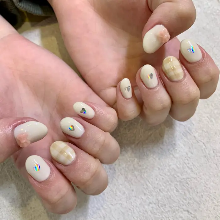 春ネイル チェック柄ネイル ジェミーネイルズ所属 Gemynails Privateのネイルデザイン ミニモ