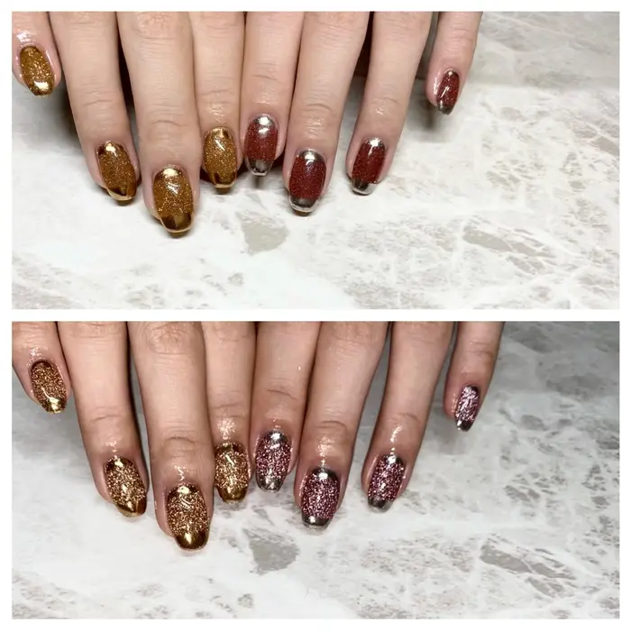 フラッシュネイル クーポン5000円 こちらの画像は7500円 色変え500円 ミラー Nail Room所属 H Yukiのネイル デザイン ミニモ