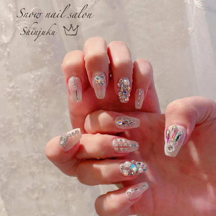 春 春ネイル21 新宿ネイルサロン マグネットネイル ピンク べっ甲 大人上品ネイル パラジェ Snow Nail Salon所属 Snow スカルプ 専門店のネイルデザイン ミニモ