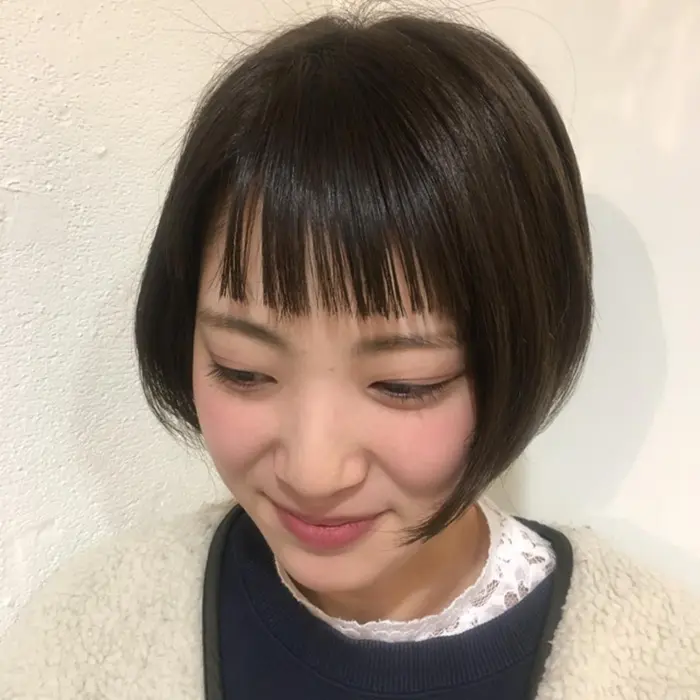 オン眉前髪カット Chouchoute所属 西森 優 透明感カラーのヘアカタログ ミニモ